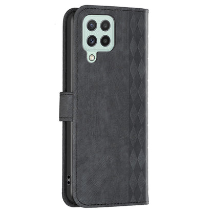 For Samsung Galaxy A12 PU Leather+TPU Flip Cover Imprinted Pattern Shockproof Wallet Phone Case