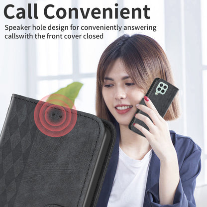 For Samsung Galaxy A12 PU Leather+TPU Flip Cover Imprinted Pattern Shockproof Wallet Phone Case