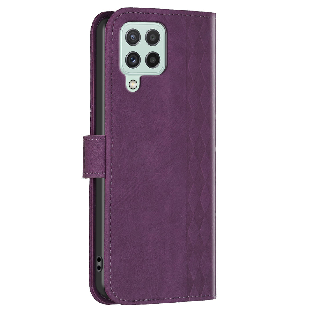 For Samsung Galaxy A12 PU Leather+TPU Flip Cover Imprinted Pattern Shockproof Wallet Phone Case