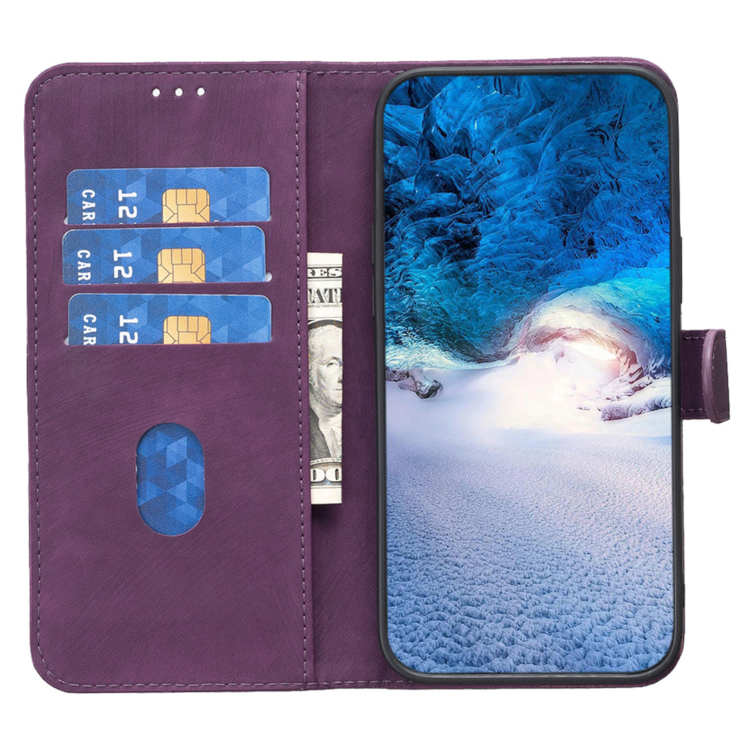 For Samsung Galaxy A12 PU Leather+TPU Flip Cover Imprinted Pattern Shockproof Wallet Phone Case