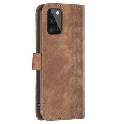 For Samsung Galaxy A41 (Global Version) Imprinting Pattern Cover Stand Wallet Magnetic Clasp Phone Case