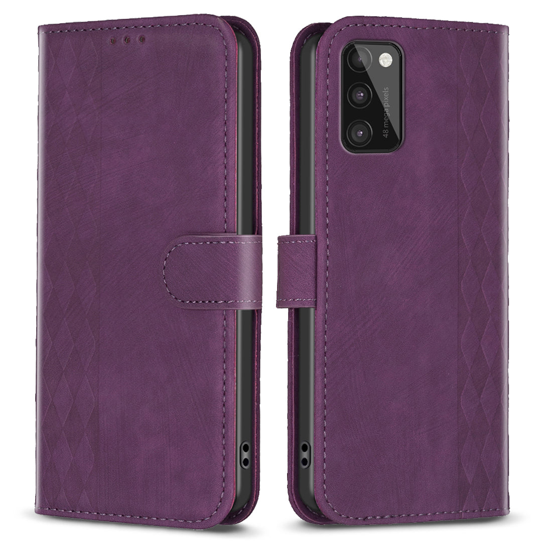 For Samsung Galaxy A41 (Global Version) Imprinting Pattern Cover Stand Wallet Magnetic Clasp Phone Case