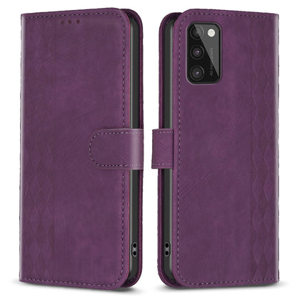 For Samsung Galaxy A41 (Global Version) Imprinting Pattern Cover Stand Wallet Magnetic Clasp Phone Case