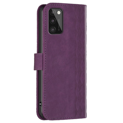 For Samsung Galaxy A41 (Global Version) Imprinting Pattern Cover Stand Wallet Magnetic Clasp Phone Case