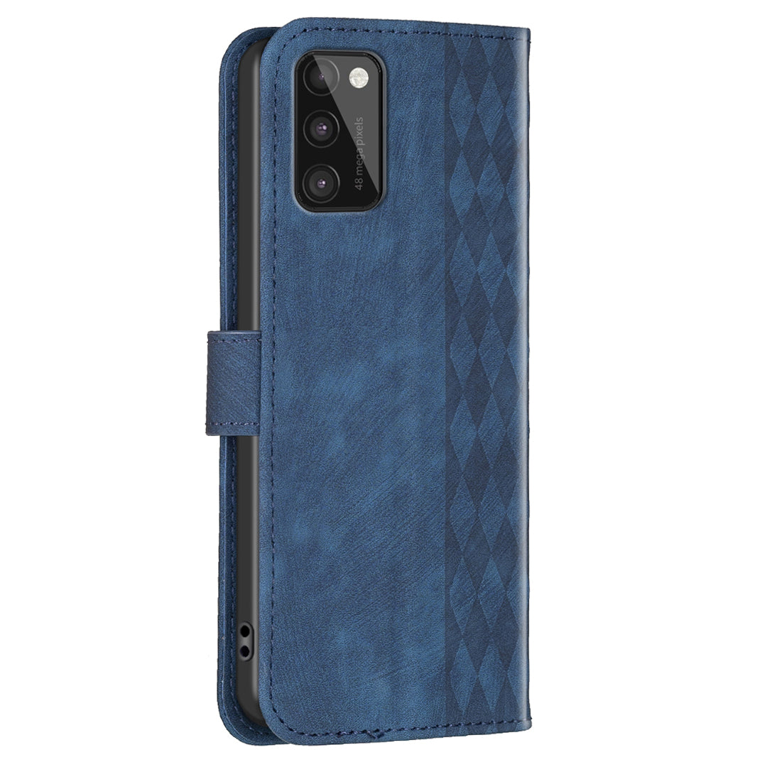 For Samsung Galaxy A41 (Global Version) Imprinting Pattern Cover Stand Wallet Magnetic Clasp Phone Case