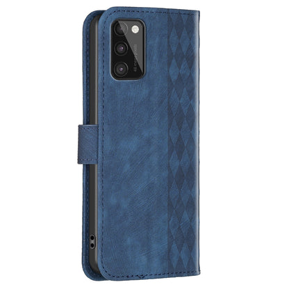 For Samsung Galaxy A41 (Global Version) Imprinting Pattern Cover Stand Wallet Magnetic Clasp Phone Case