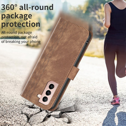 For Samsung Galaxy S21+ 5G Imprinting Pattern Magnetic Clasp Cover Stand Wallet Phone Case
