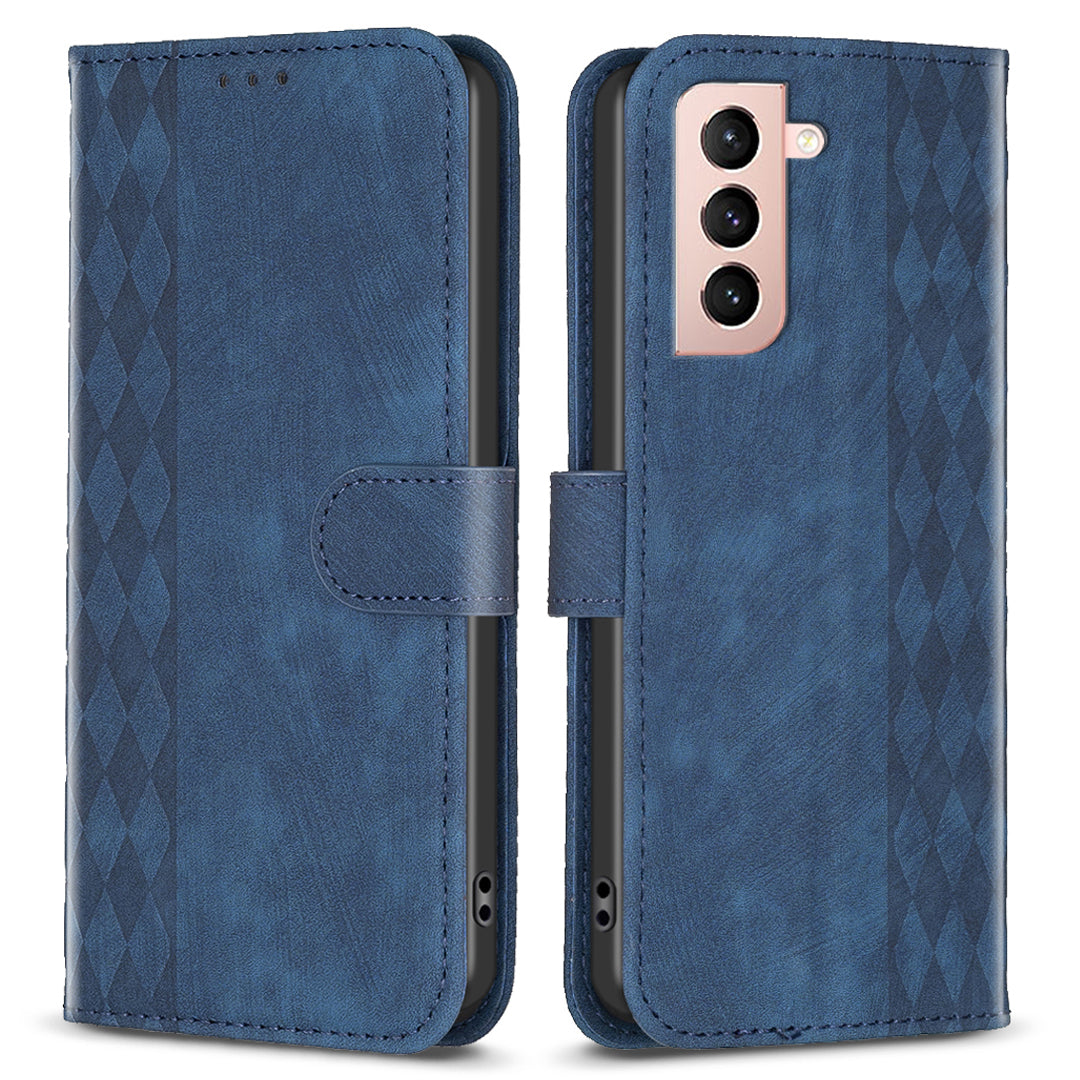 For Samsung Galaxy S21+ 5G Imprinting Pattern Magnetic Clasp Cover Stand Wallet Phone Case