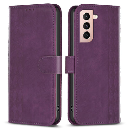 For Samsung Galaxy S21+ 5G Imprinting Pattern Magnetic Clasp Cover Stand Wallet Phone Case