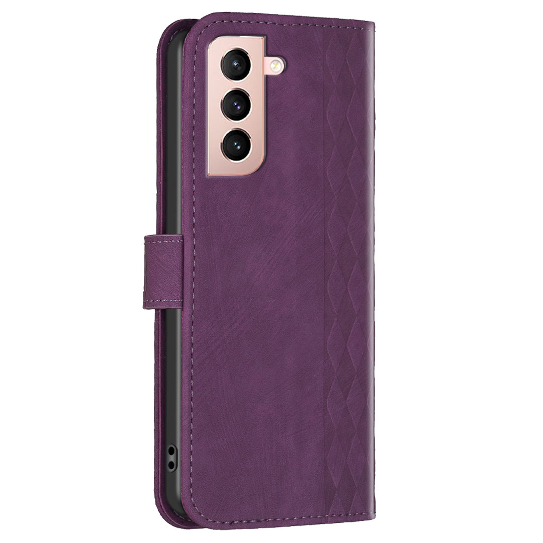 For Samsung Galaxy S21+ 5G Imprinting Pattern Magnetic Clasp Cover Stand Wallet Phone Case