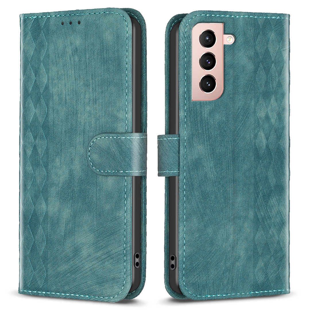 For Samsung Galaxy S21+ 5G Imprinting Pattern Magnetic Clasp Cover Stand Wallet Phone Case