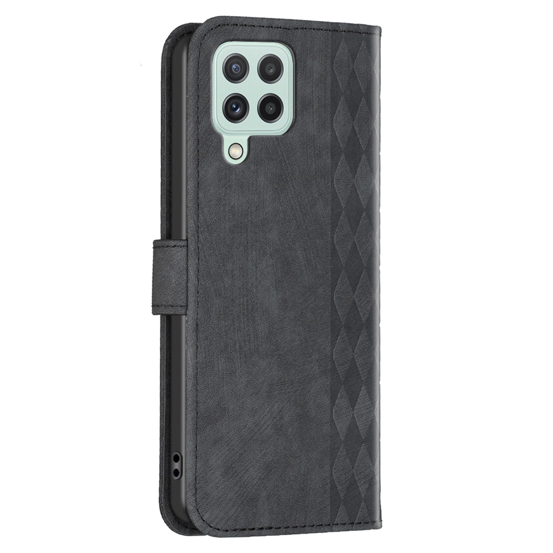 For Samsung Galaxy A22 4G (EU Version) Shockproof Cover Imprinting Pattern Stand Wallet Phone Case