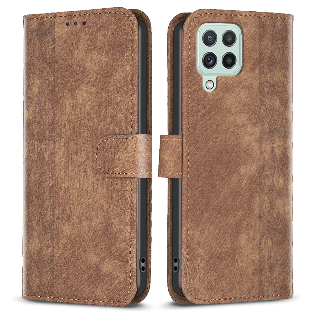 For Samsung Galaxy A22 4G (EU Version) Shockproof Cover Imprinting Pattern Stand Wallet Phone Case