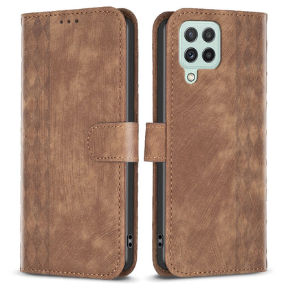 For Samsung Galaxy A22 4G (EU Version) Shockproof Cover Imprinting Pattern Stand Wallet Phone Case