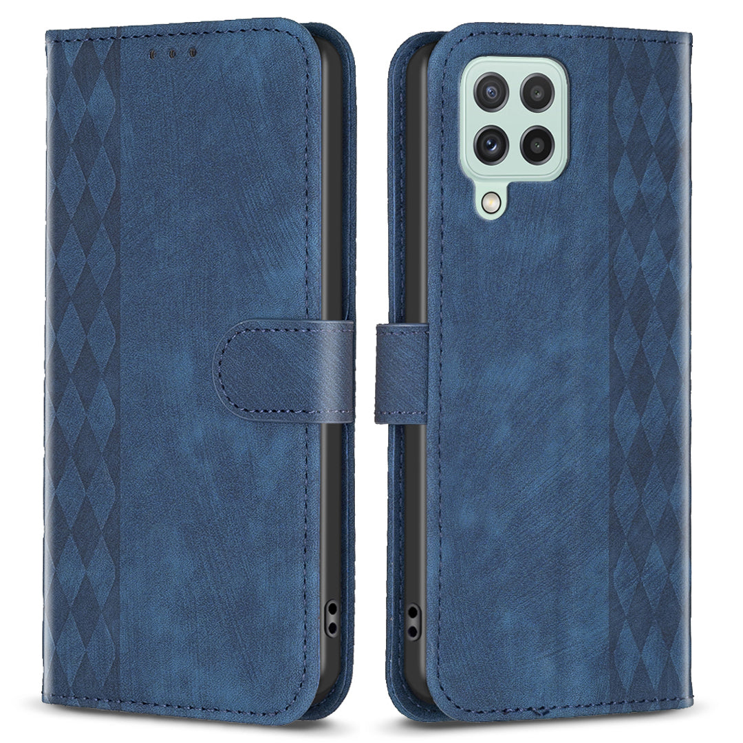 For Samsung Galaxy A22 4G (EU Version) Shockproof Cover Imprinting Pattern Stand Wallet Phone Case