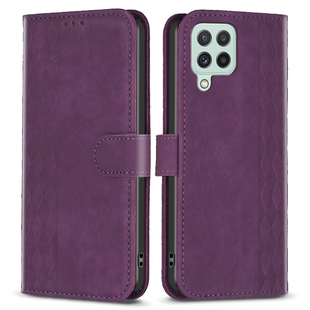 For Samsung Galaxy A22 4G (EU Version) Shockproof Cover Imprinting Pattern Stand Wallet Phone Case