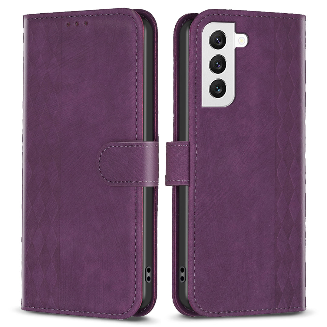 Shockproof Cover for Samsung Galaxy S21 FE 5G Imprinting Pattern Stand Wallet Phone Case