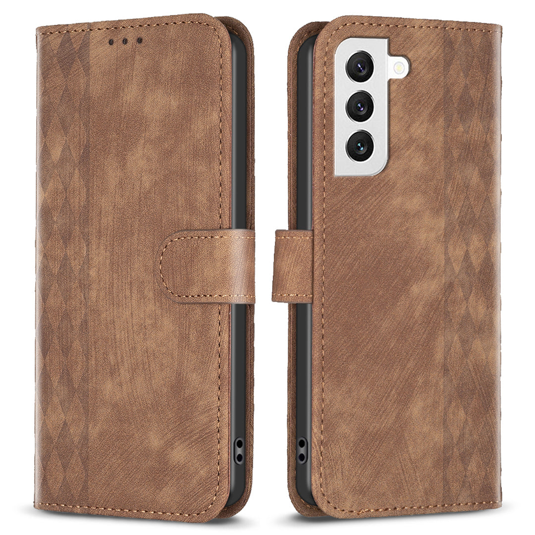 Shockproof Cover for Samsung Galaxy S21 FE 5G Imprinting Pattern Stand Wallet Phone Case