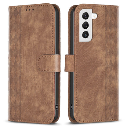 Shockproof Cover for Samsung Galaxy S21 FE 5G Imprinting Pattern Stand Wallet Phone Case