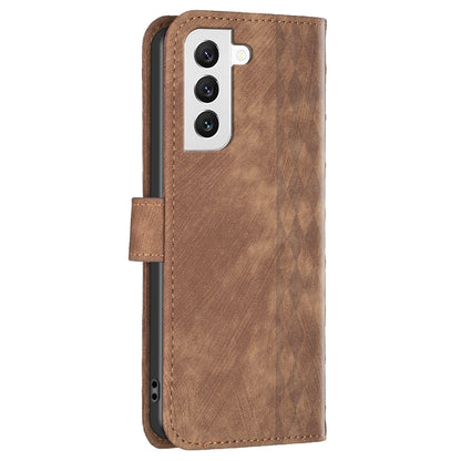 Shockproof Cover for Samsung Galaxy S21 FE 5G Imprinting Pattern Stand Wallet Phone Case