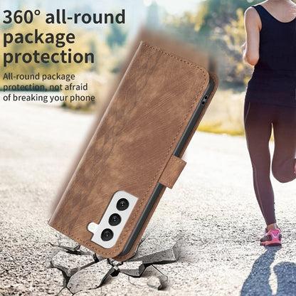 Shockproof Cover for Samsung Galaxy S21 FE 5G Imprinting Pattern Stand Wallet Phone Case