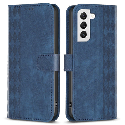 Shockproof Cover for Samsung Galaxy S21 FE 5G Imprinting Pattern Stand Wallet Phone Case