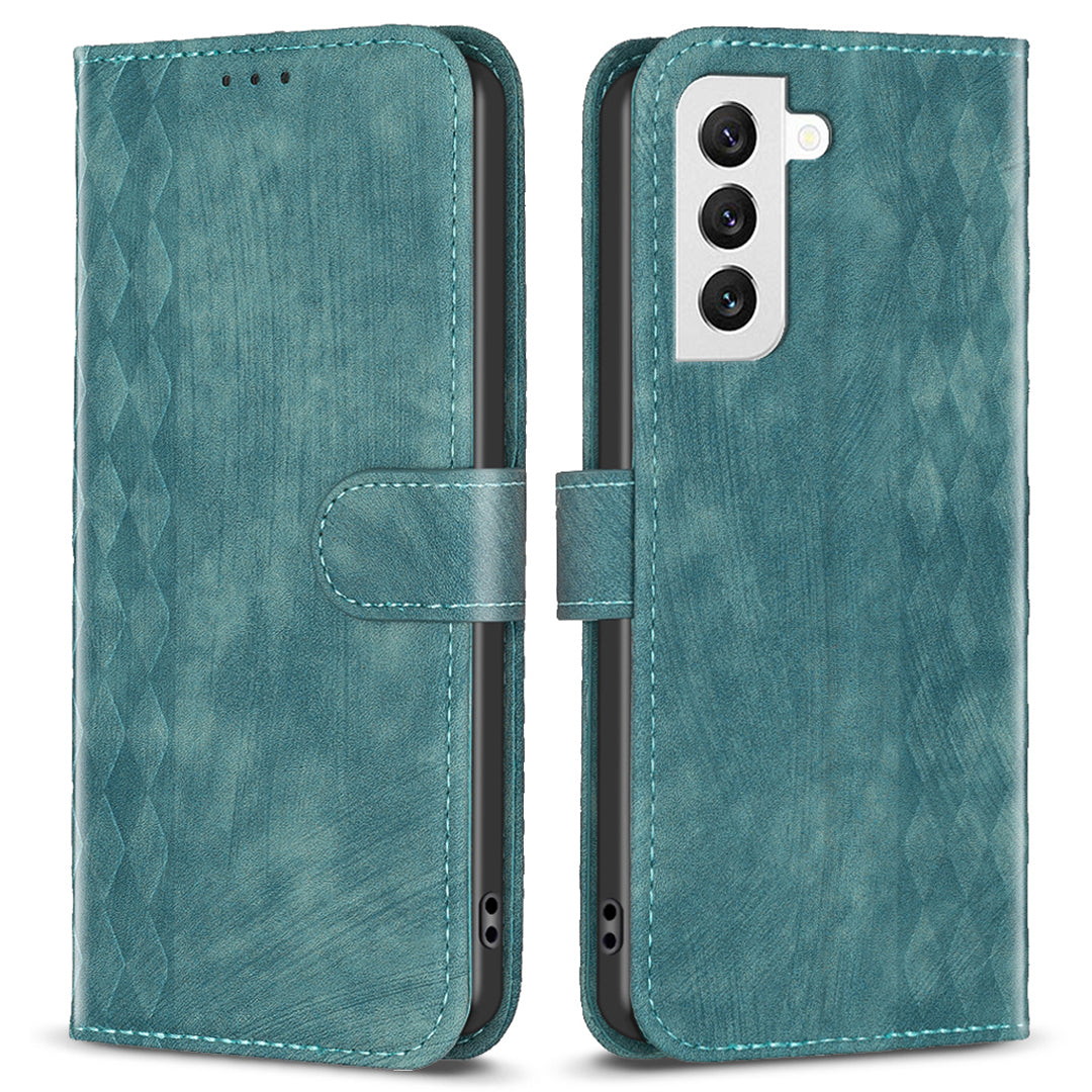 Shockproof Cover for Samsung Galaxy S21 FE 5G Imprinting Pattern Stand Wallet Phone Case