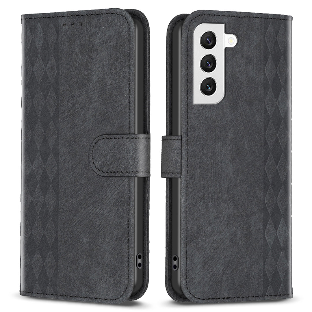 Shockproof Cover for Samsung Galaxy S21 FE 5G Imprinting Pattern Stand Wallet Phone Case