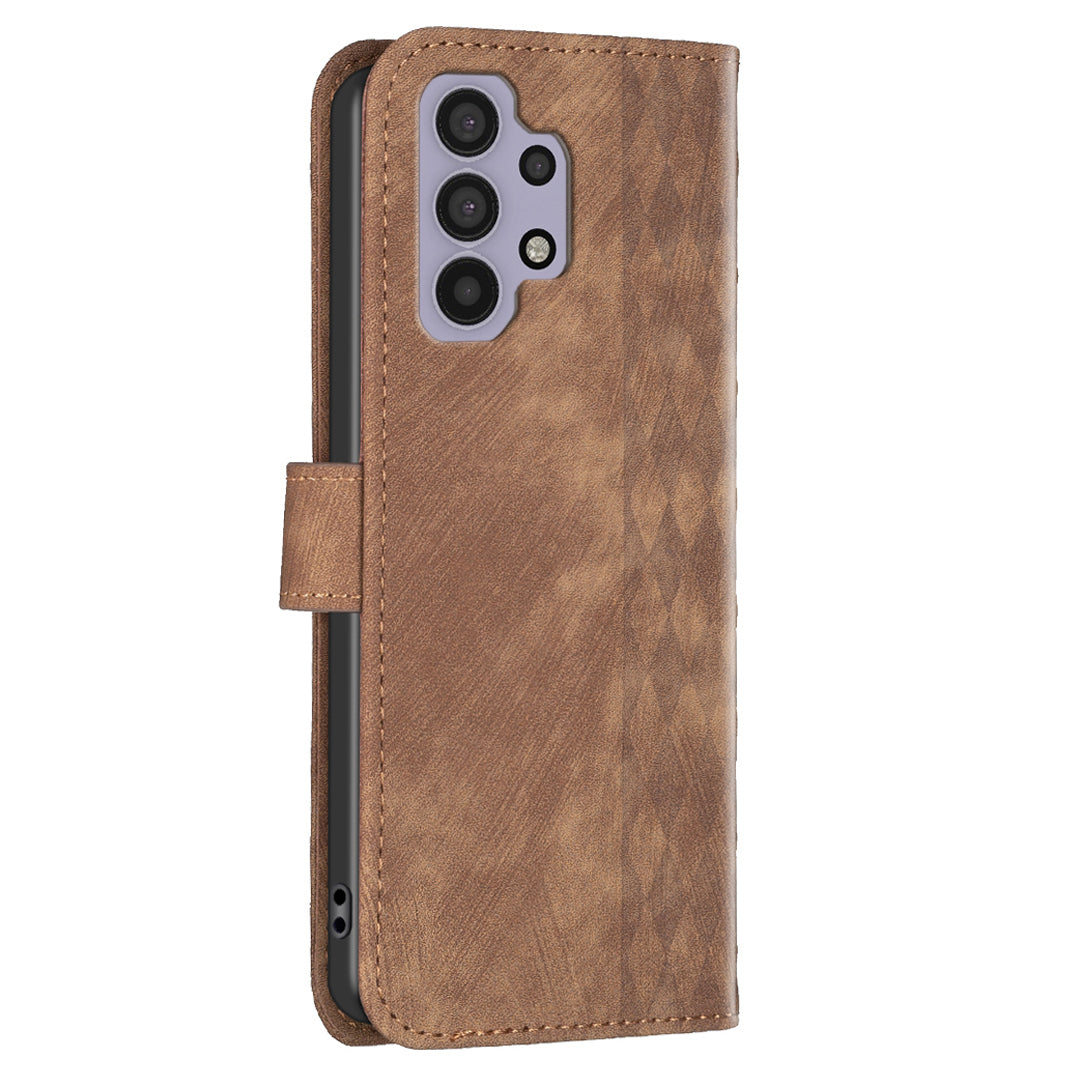 Stand Cover for Samsung Galaxy A32 4G (EU Version) Imprinting Pattern Folio Flip Phone Case with Wallet