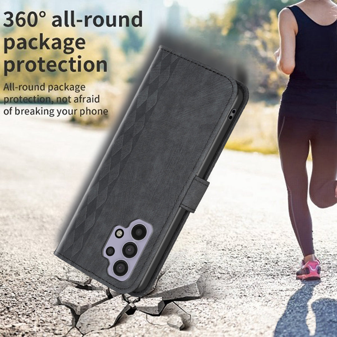 Stand Cover for Samsung Galaxy A32 4G (EU Version) Imprinting Pattern Folio Flip Phone Case with Wallet