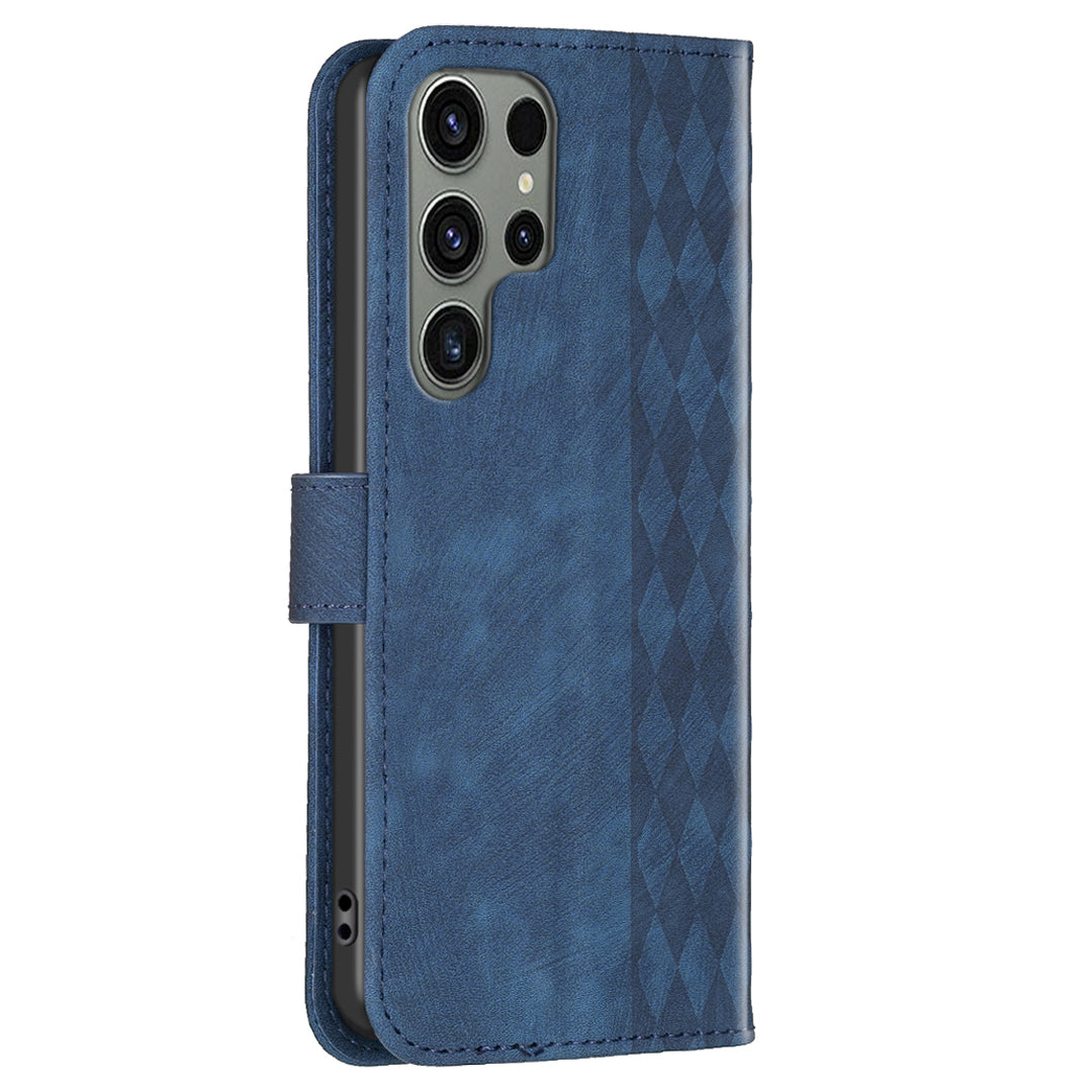 Phone Cover for Samsung Galaxy S23 Ultra Anti-fall Imprinting Pattern Stand Folio Flip Case with Wallet