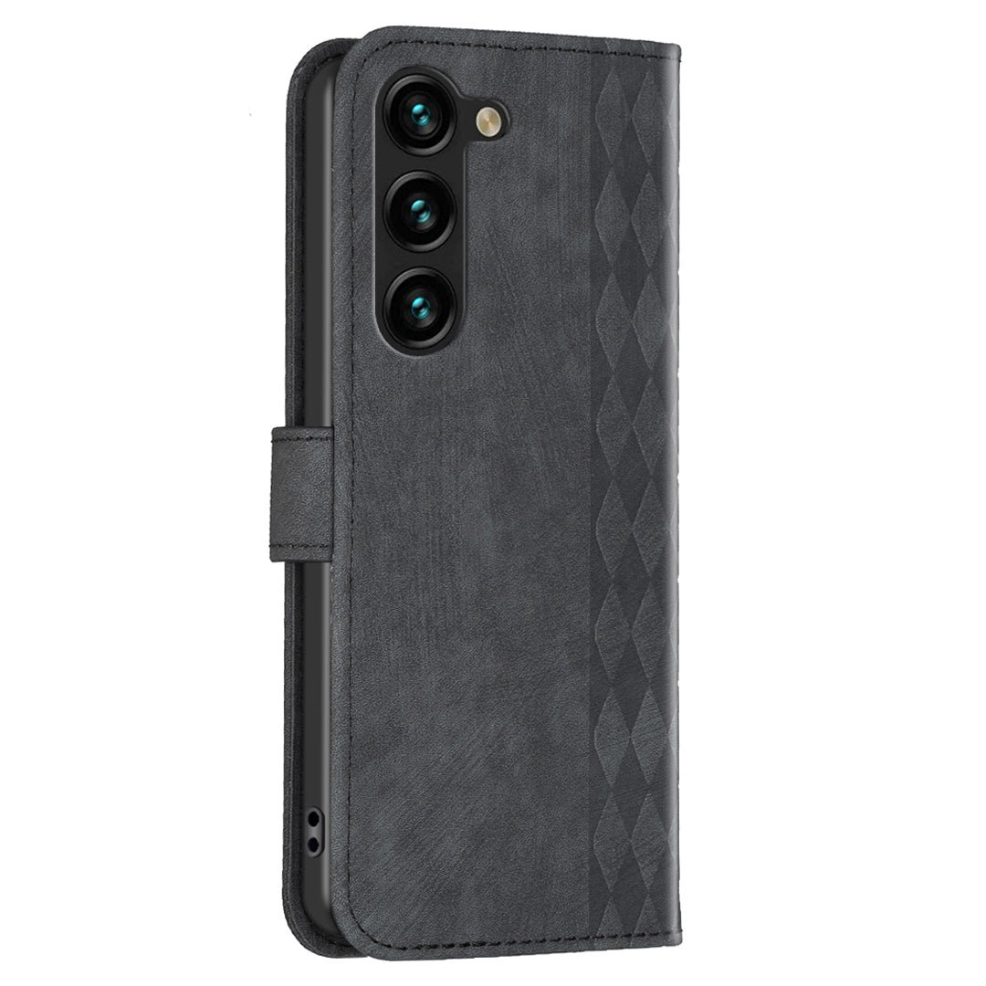 Folio Flip Phone Cover for Samsung Galaxy S23 Anti-scratch Imprinting Pattern Stand Wallet Case