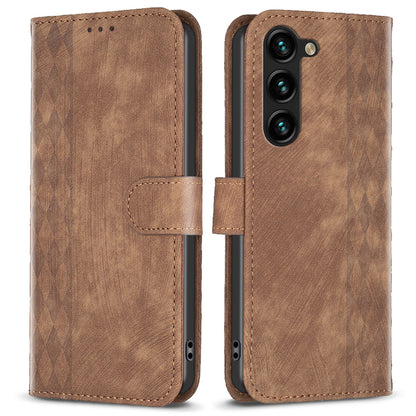 Folio Flip Phone Cover for Samsung Galaxy S23 Anti-scratch Imprinting Pattern Stand Wallet Case