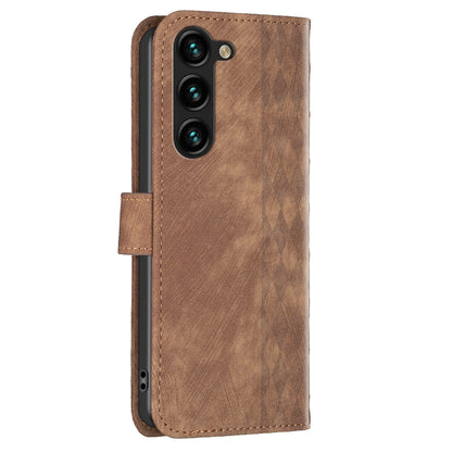 Folio Flip Phone Cover for Samsung Galaxy S23 Anti-scratch Imprinting Pattern Stand Wallet Case