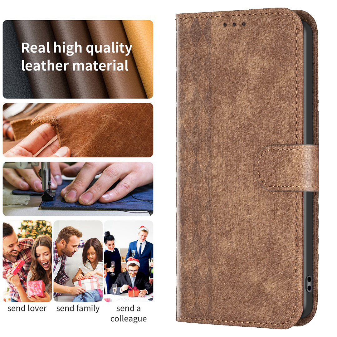 Folio Flip Phone Cover for Samsung Galaxy S23 Anti-scratch Imprinting Pattern Stand Wallet Case