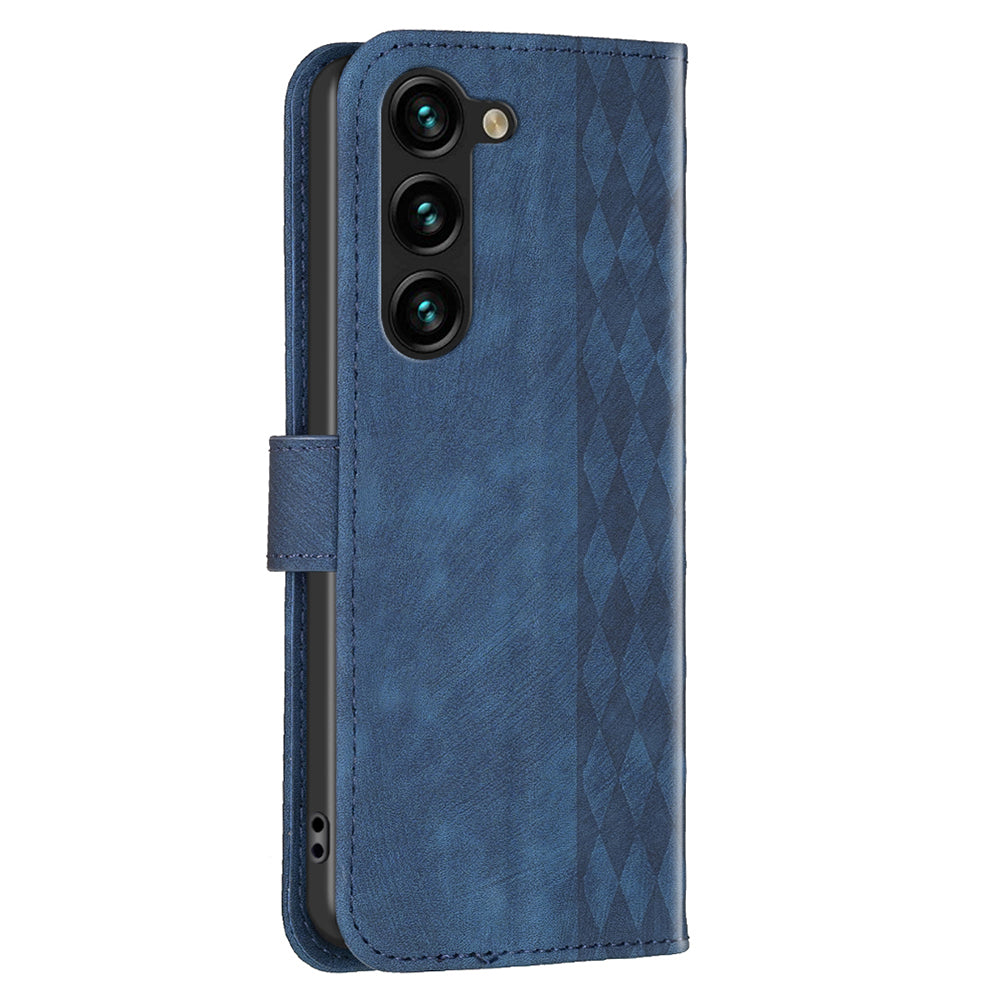 Folio Flip Phone Cover for Samsung Galaxy S23 Anti-scratch Imprinting Pattern Stand Wallet Case