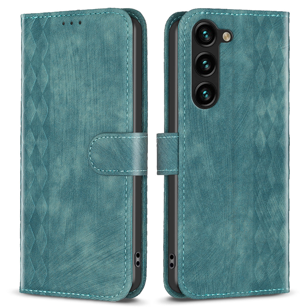 Folio Flip Phone Cover for Samsung Galaxy S23 Anti-scratch Imprinting Pattern Stand Wallet Case