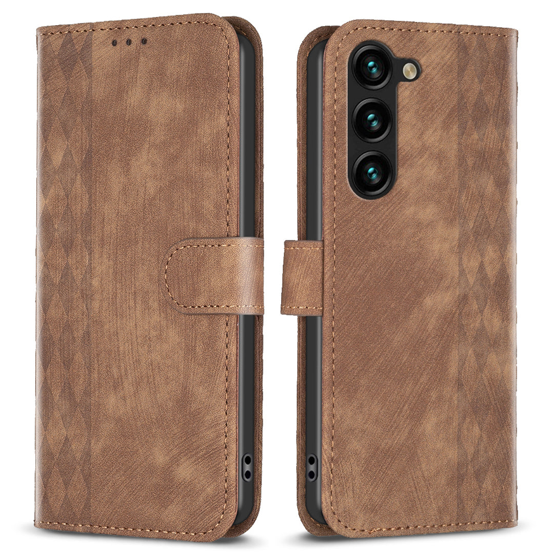 Folio Flip Phone Cover for Samsung Galaxy S23+ Imprinting Pattern Stand Wallet Protective Case