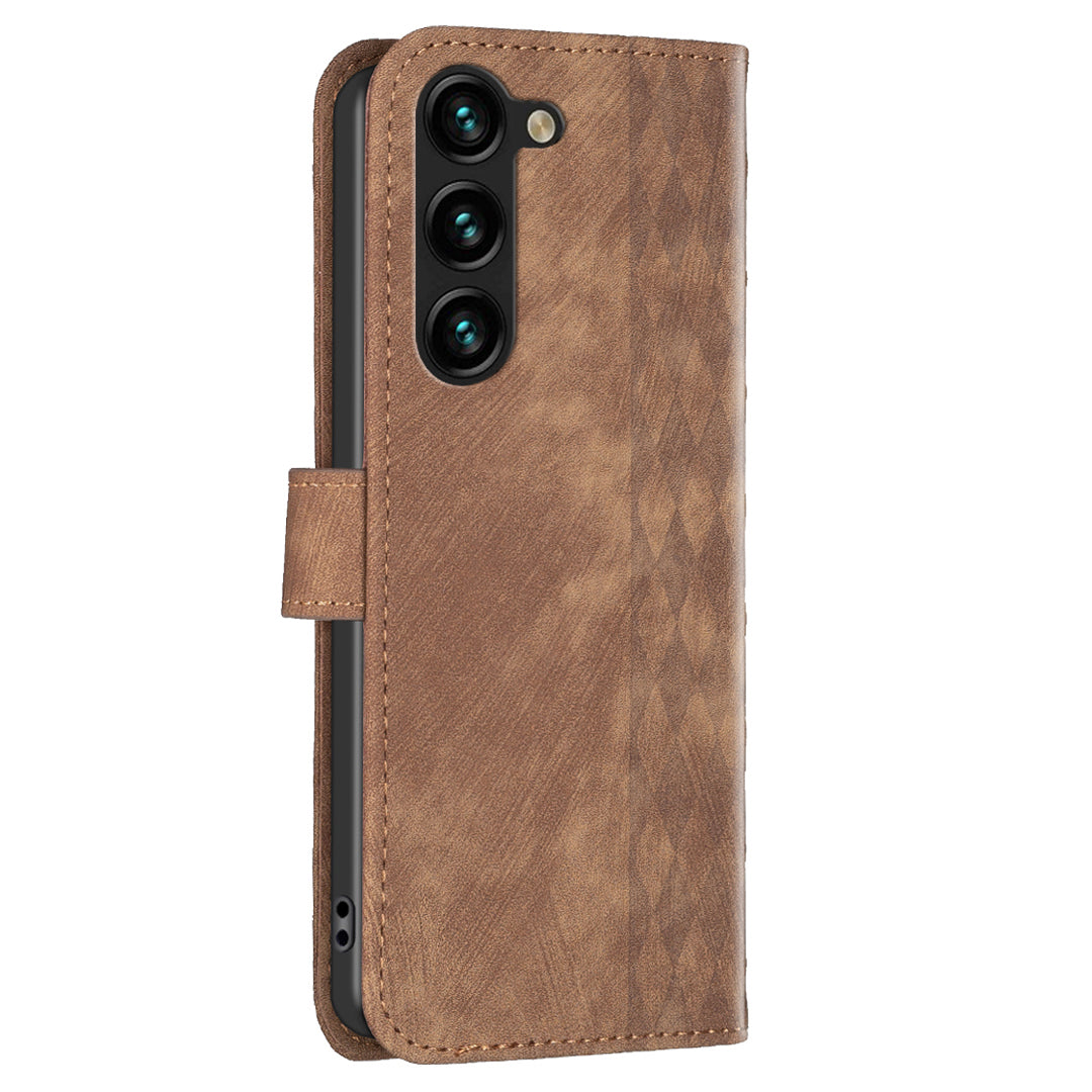 Folio Flip Phone Cover for Samsung Galaxy S23+ Imprinting Pattern Stand Wallet Protective Case