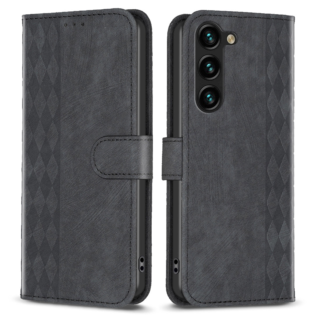 Folio Flip Phone Cover for Samsung Galaxy S23+ Imprinting Pattern Stand Wallet Protective Case