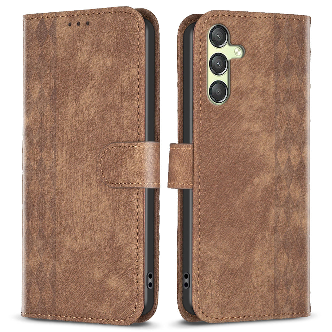 For Samsung Galaxy A24 4G Phone Stand Case Wallet Imprinting Pattern Shockproof Cover