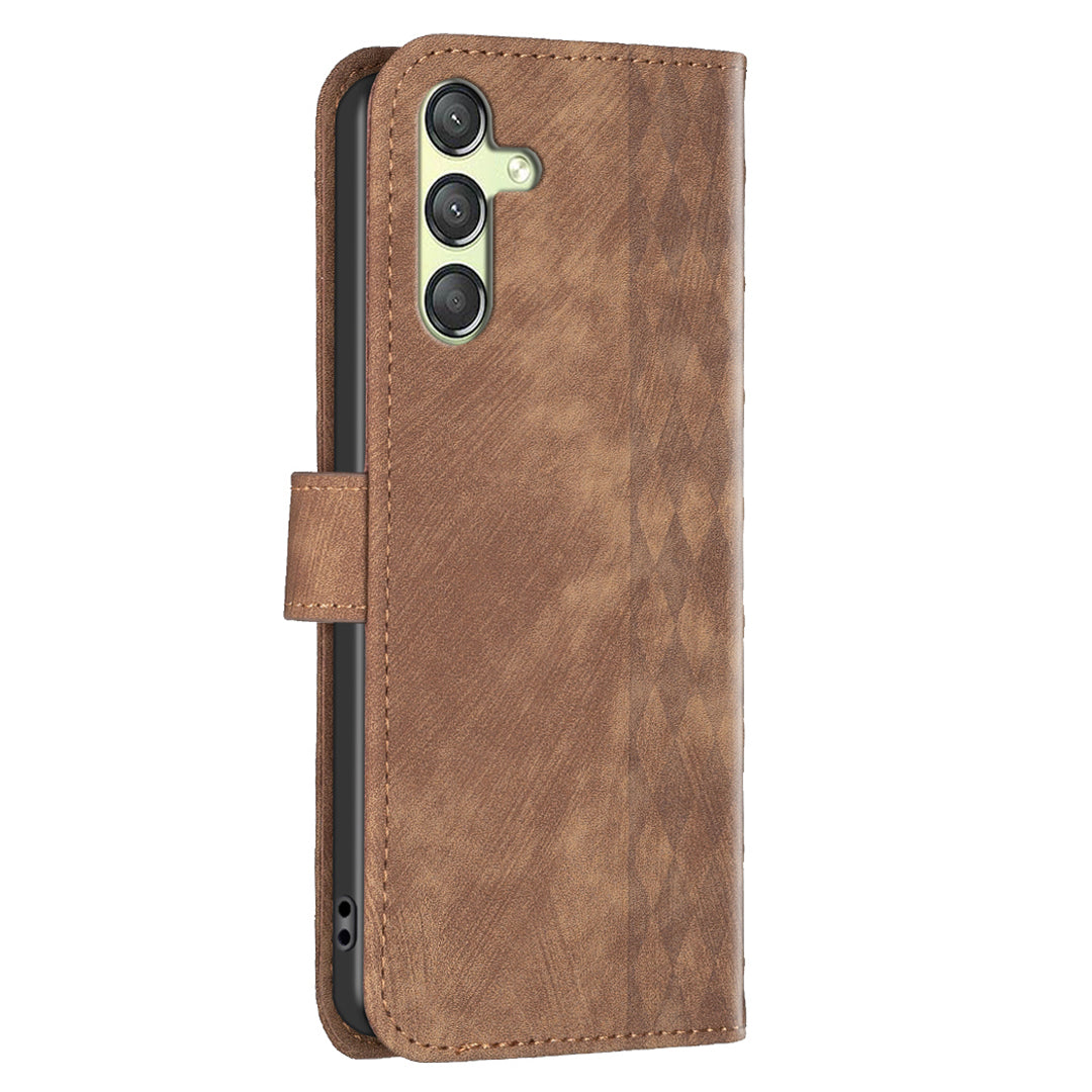 For Samsung Galaxy A24 4G Phone Stand Case Wallet Imprinting Pattern Shockproof Cover