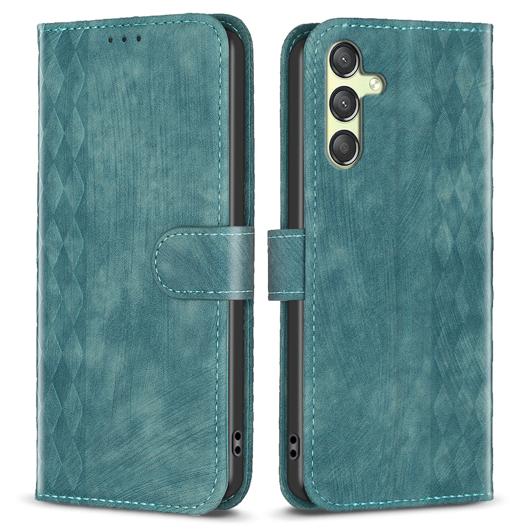 For Samsung Galaxy A24 4G Phone Stand Case Wallet Imprinting Pattern Shockproof Cover