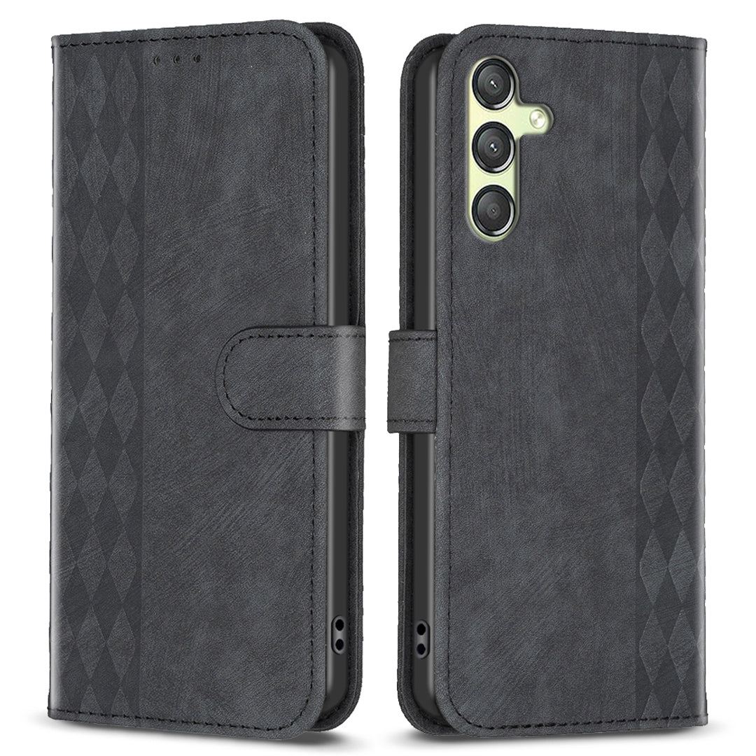 For Samsung Galaxy A24 4G Phone Stand Case Wallet Imprinting Pattern Shockproof Cover