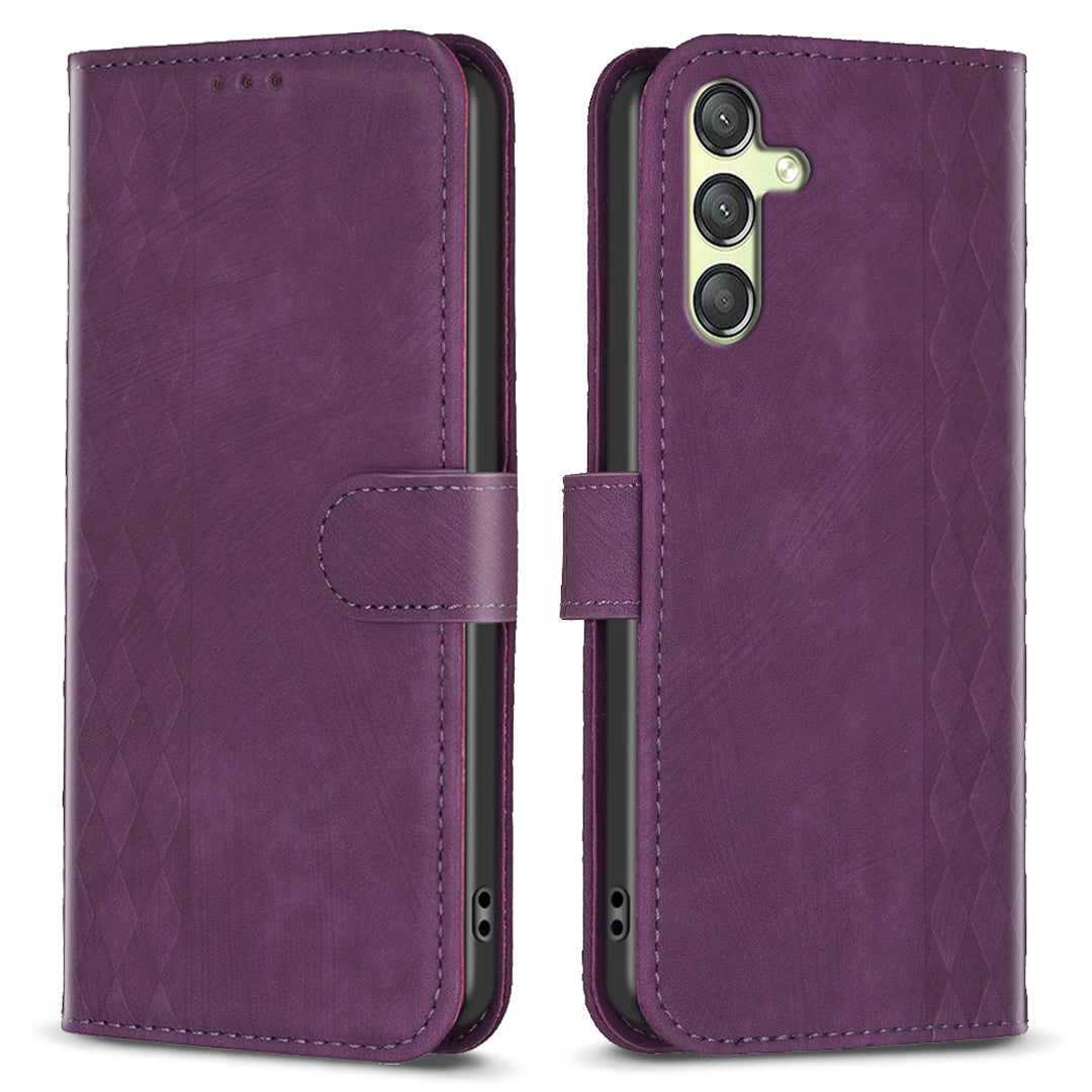 For Samsung Galaxy A24 4G Phone Stand Case Wallet Imprinting Pattern Shockproof Cover