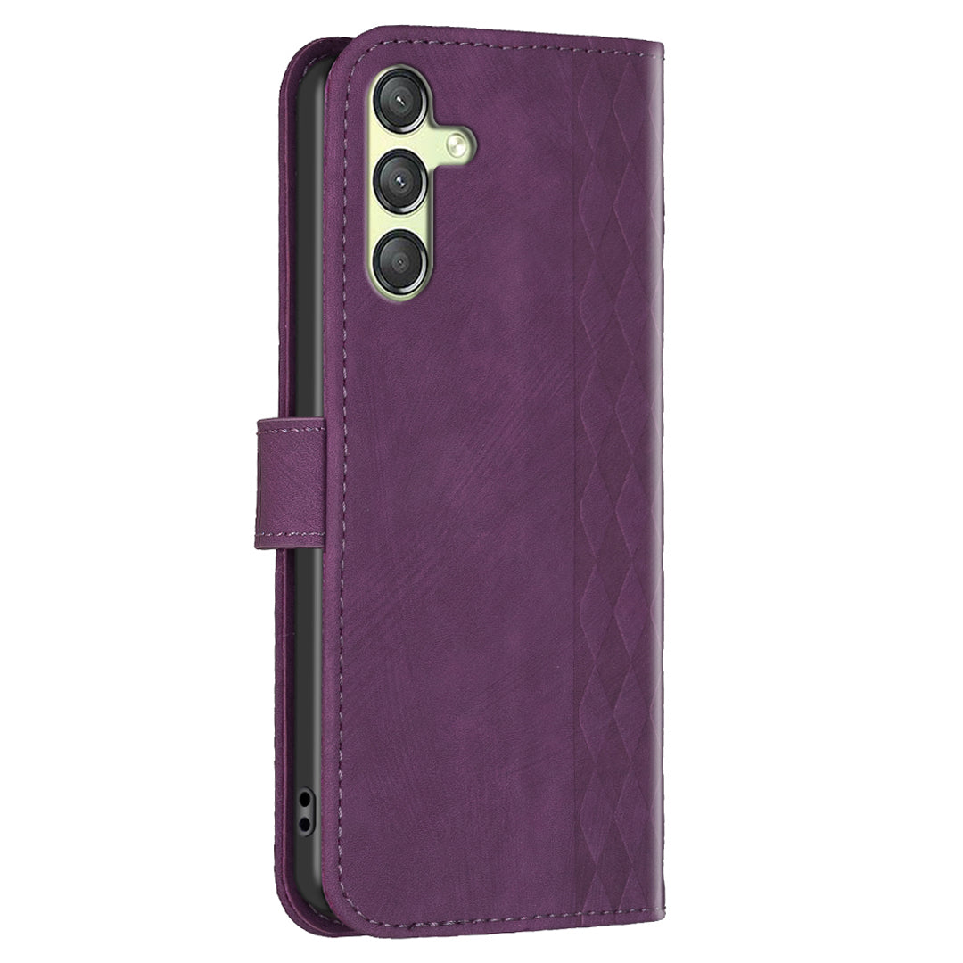 For Samsung Galaxy A24 4G Phone Stand Case Wallet Imprinting Pattern Shockproof Cover