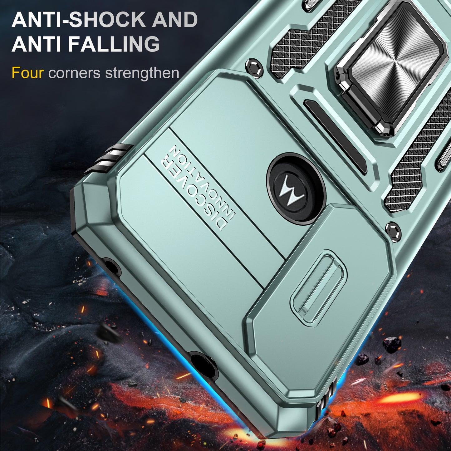 For Motorola Moto G Power 5G Armor Series Kickstand Phone Case PC + TPU Slide Camera Protection Cover