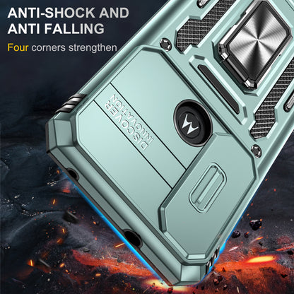 For Motorola Moto G Power 5G Armor Series Kickstand Phone Case PC + TPU Slide Camera Protection Cover