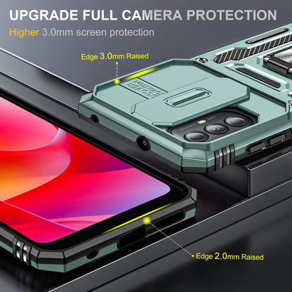 For Motorola Moto G Power 5G Armor Series Kickstand Phone Case PC + TPU Slide Camera Protection Cover