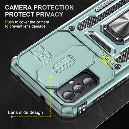 For Motorola Moto G Power 5G Armor Series Kickstand Phone Case PC + TPU Slide Camera Protection Cover